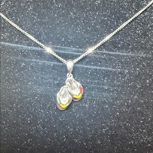 Elegant Sterling Silver Flipflop Pendant Necklace